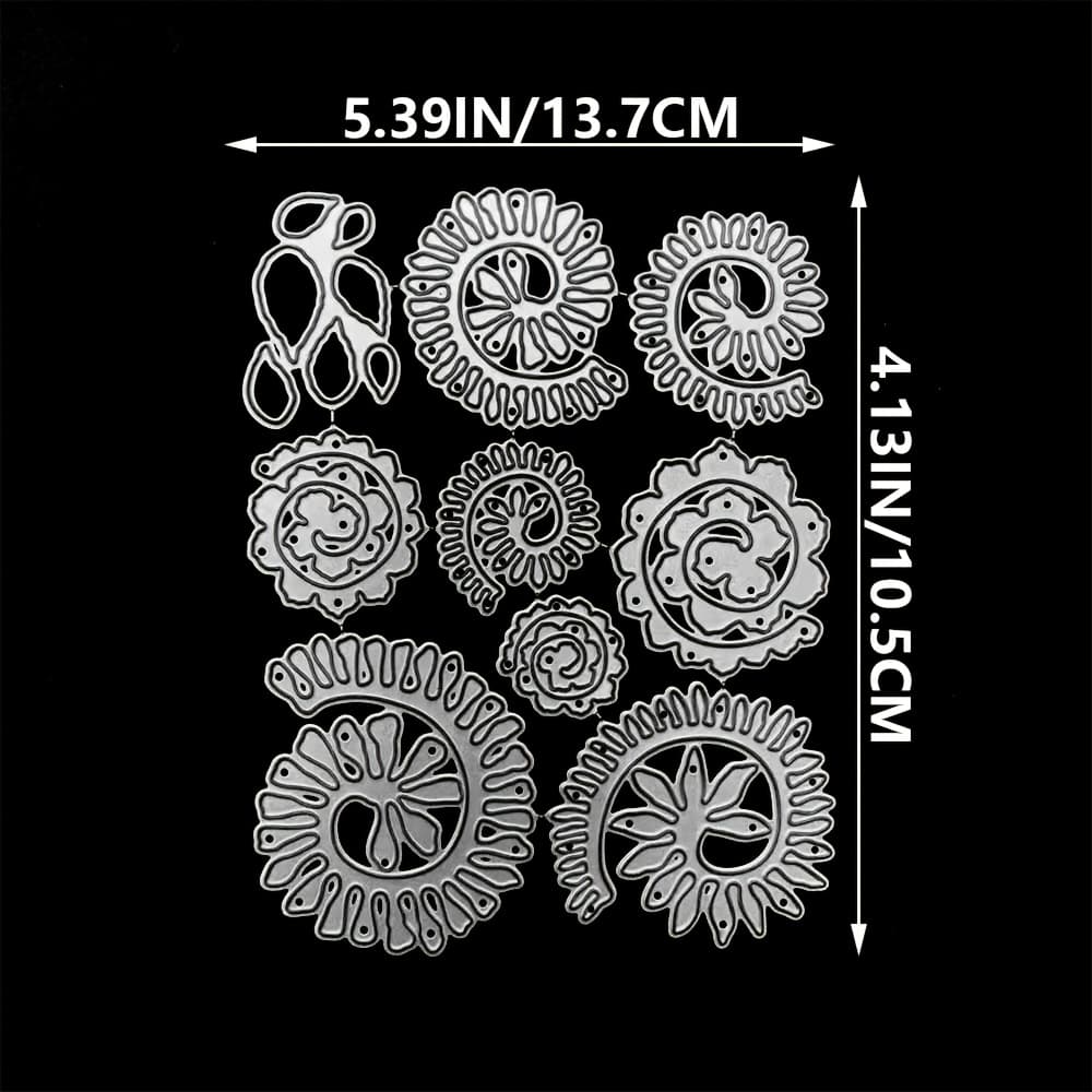 TEMU 3d Layering Cutting Dies, Daisy Flower Garland Wedding Cut Stencils, Screw Flower Die Cuts, Metal Embossing Stencils Template Mould