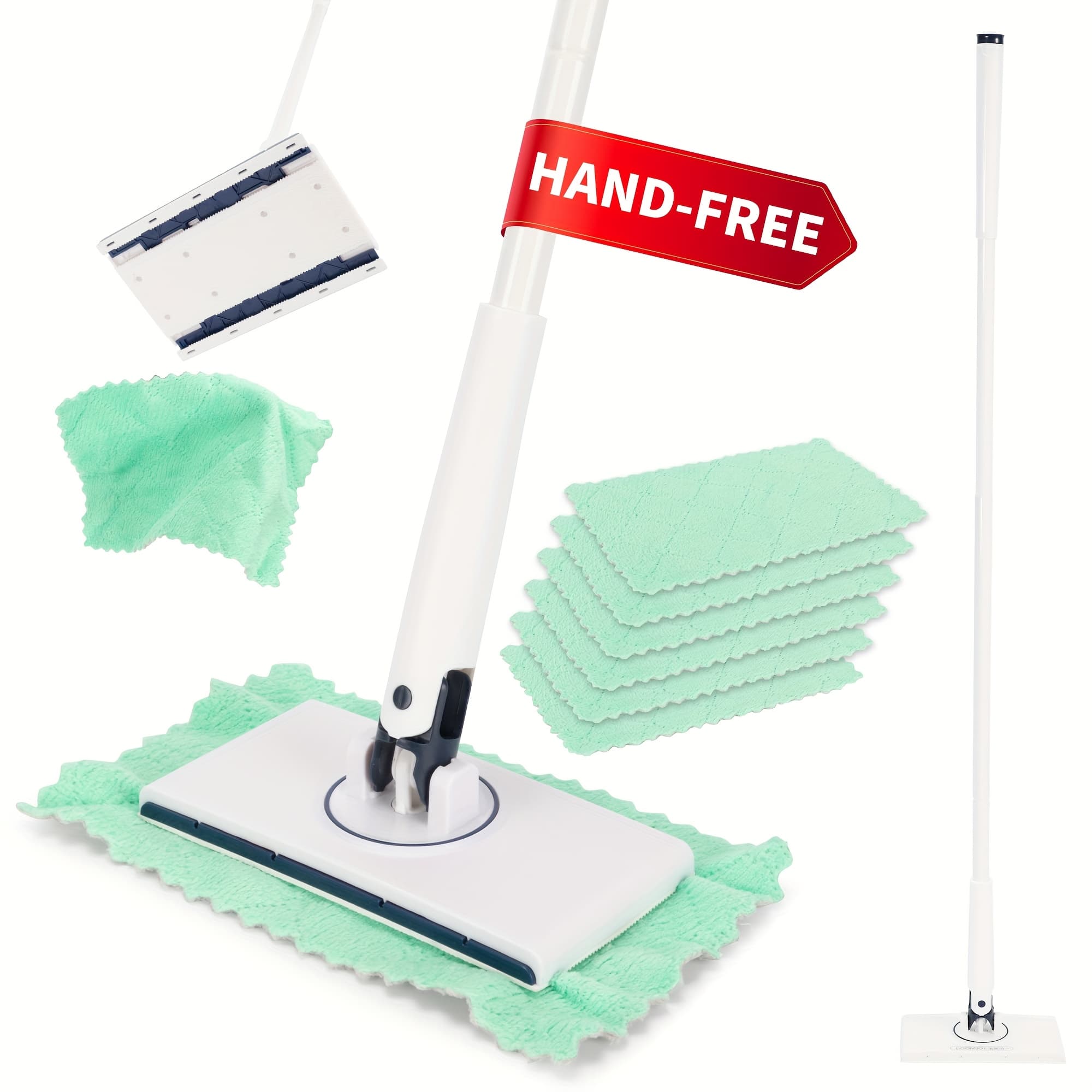 TEMU 360° Rotating Mini Mop With 6 Reusable Coral Fleece Pads –, Hygienic & Cleaning Tool