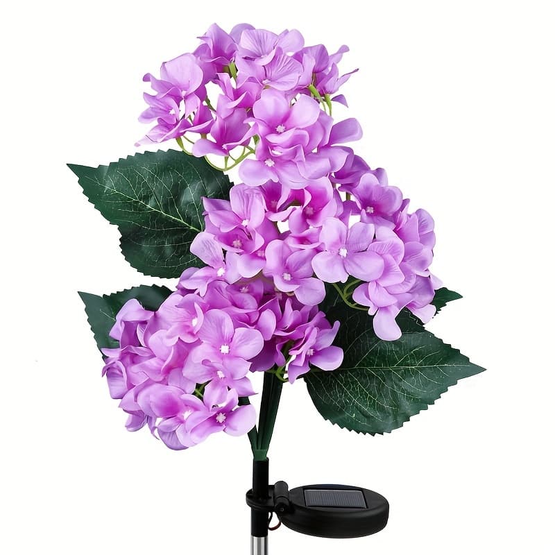 TEMU Solar Garden Lights Hydrangea With 21 Small Flowers, Ip65 Waterproof, Led Lawn Decorative Lamp, Energy With Light Sensor, Flush Mount , Christmas Gift