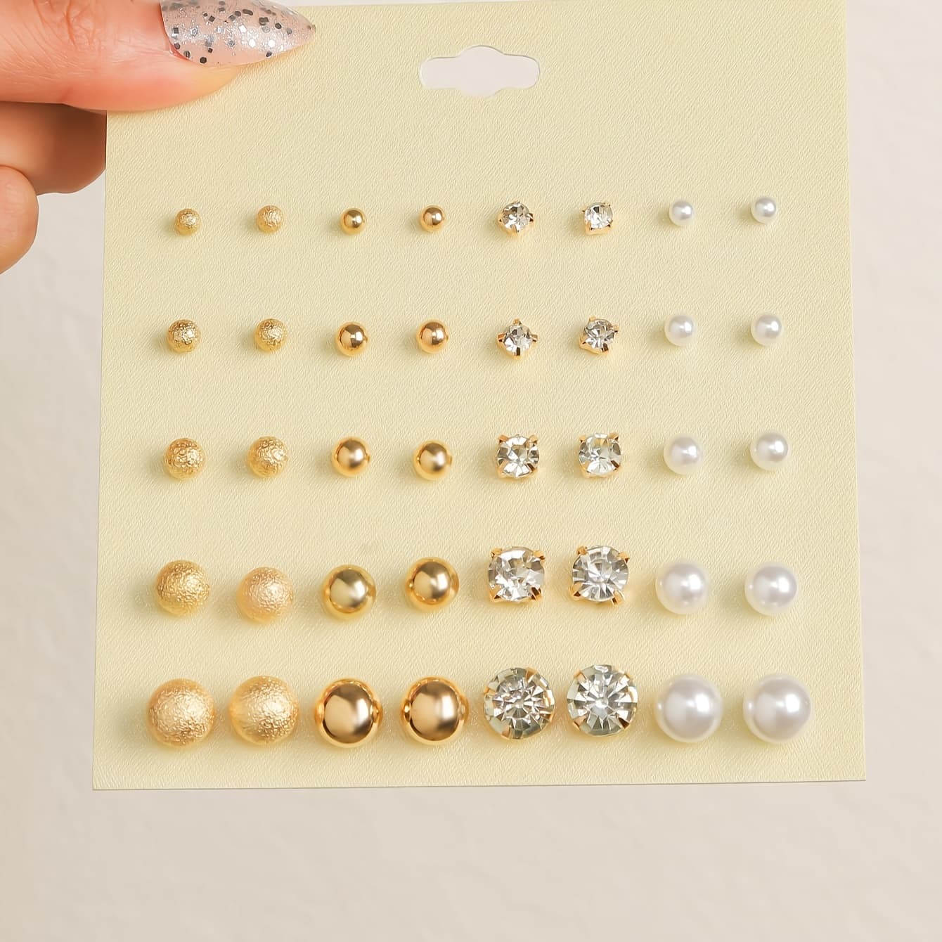 TEMU 20 Pairs A Set Of Minimalist Luxury Multi-piece Stud Earrings Light Luxury High-end Holiday Gift Women' Wear Jewelry Earrings