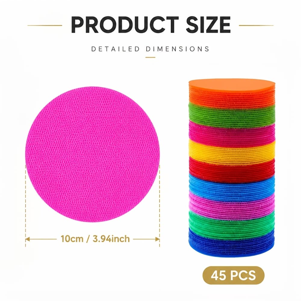 TEMU 45pcs 10cm Flat Marker Cones, Non-slip Rubber Agility Marker Cones, Suitable For Speed And Agility Training In Sports Like Football And Basketball
