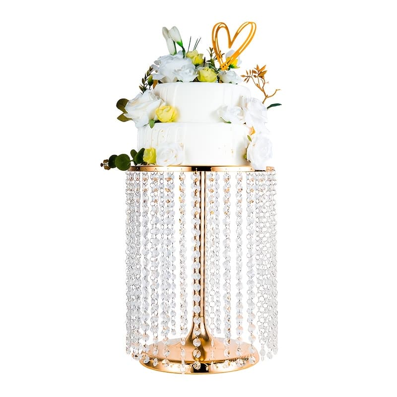 TEMU Wedding Cake Stand For Dessert Inch Pendants Metal Cake Stand Serves As A Round Dessert Cupcake Display Plate 16 Inch Tall