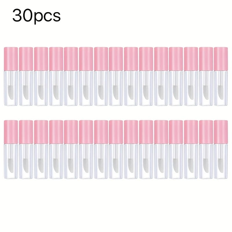 TEMU 30pcs Mini Lip Gloss Tubes Compatible For - Transparent Refillable Lip Balm Bottles With Small Capsules, Durable Plastic Lipstick Containers For Women & Girls, Portable Lip Gloss Tubes 1.2ml