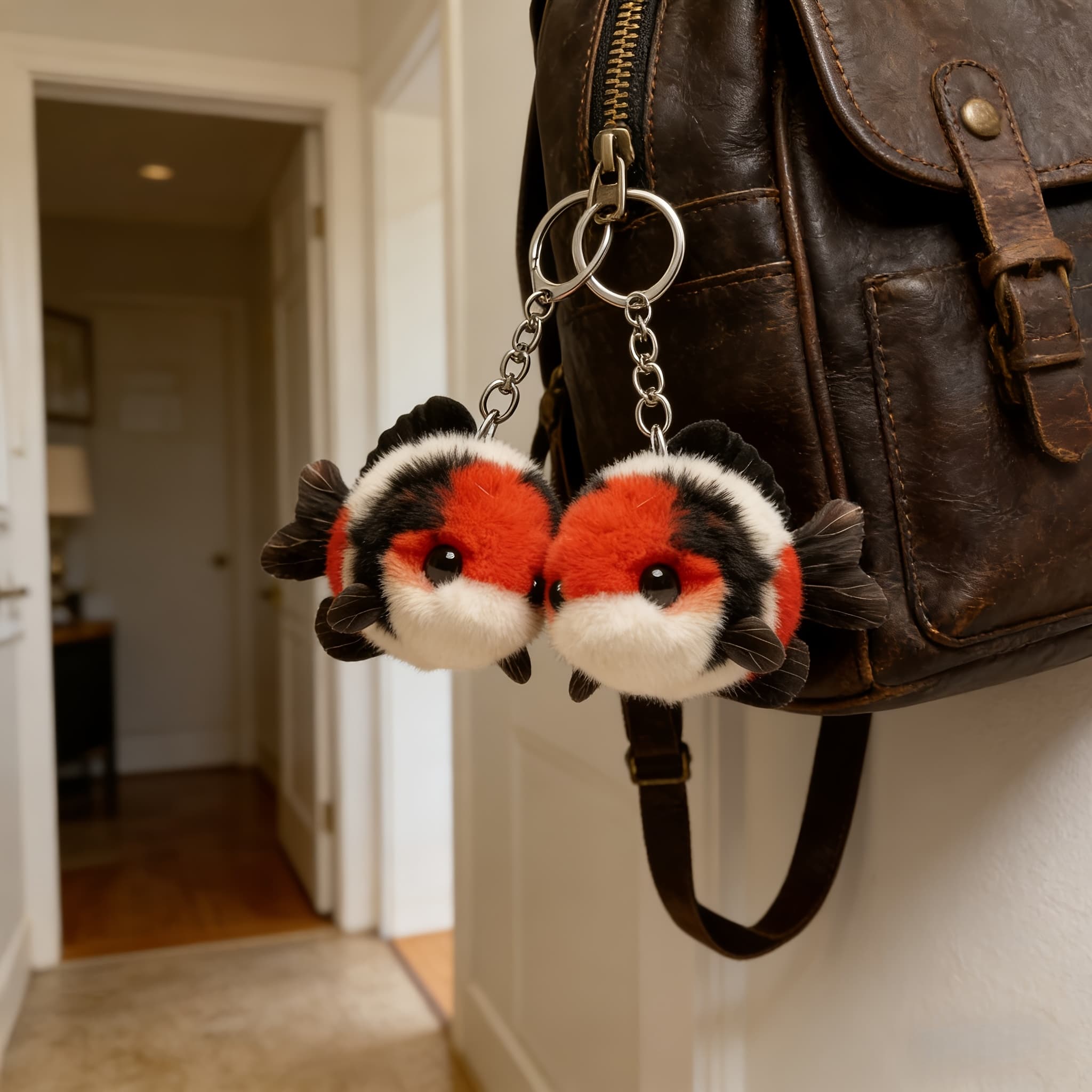 TEMU Set Of 2 Adorable Koi Fish Plush Decorations - Carp Keychain, Perfect For Backpack Additions, Gifts For Couples, Spring Festival Symbol