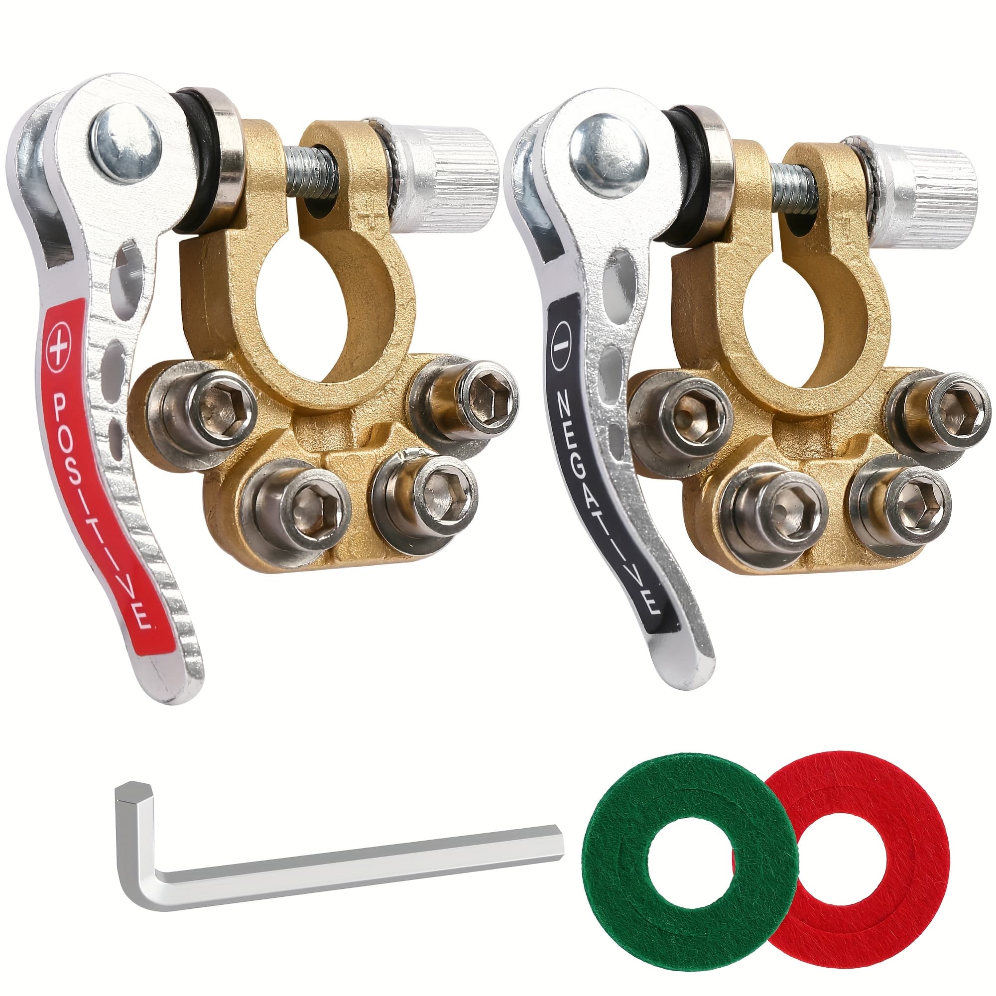 TEMU Set Of 2 Reinforced Clips For Car Battery Terminals, Designed For Quick Connection And Disconnection Of Positive And Negative Terminals