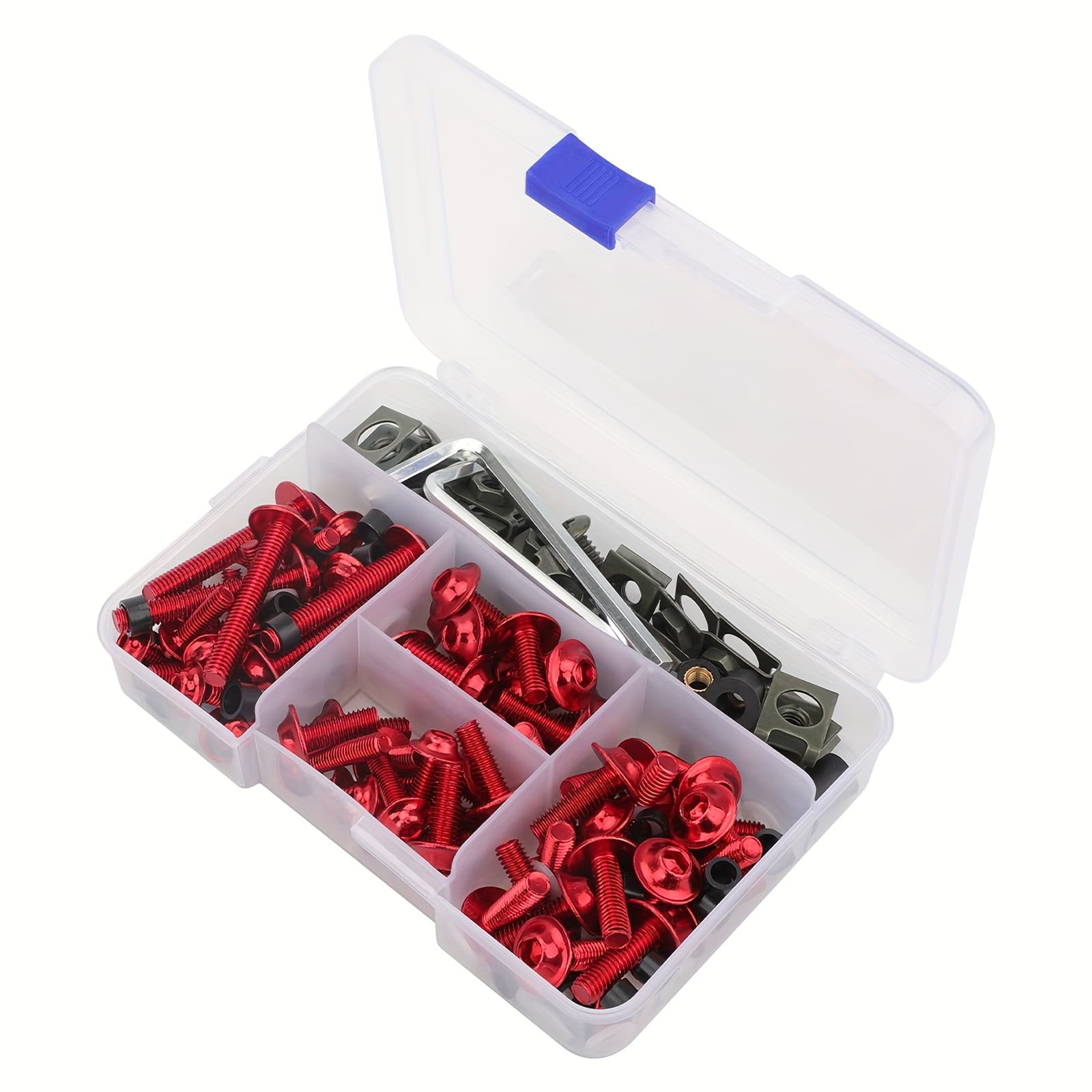 TEMU 177pcs Motorcycle Fairing And Body Screw Kit, Cnc Anodized Aluminum, Assorted Colors, Universal Fit For Most Motorcycles
