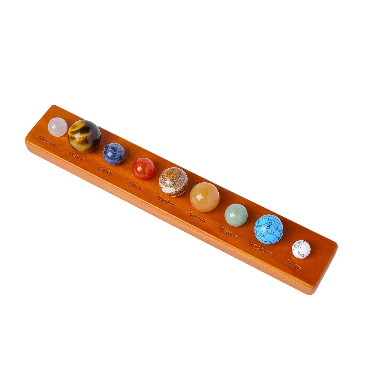 TEMU 9pcs/set Natural Crystal Loose Gemstones Ore Specimen Solar Planets Orb Desktop Planet Decorations, Room Decorations, Home Decorations, Great Gifts For And Families