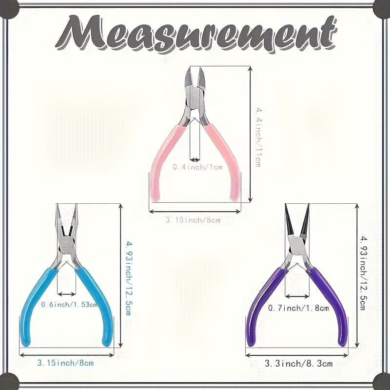 TEMU Jewelry Pliers, 3pcs Jewelry Making Pliers Tool Set, Including Needle Nose Pliers/chain Nose Pliers, Round Nose Pliers And Wire Cutters For Jewelry, Wire Wrapping, Crafts, Jewelry Making Supplies