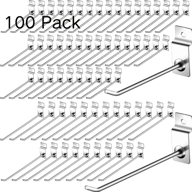 TEMU A Set Of 100 Hooks, In 6 And 8 Inches, Designed For . Metal Hooks And Hangers Are Perfect For Displaying Items In A Garage, Shop, Or Retail Environment, Utility Hooks