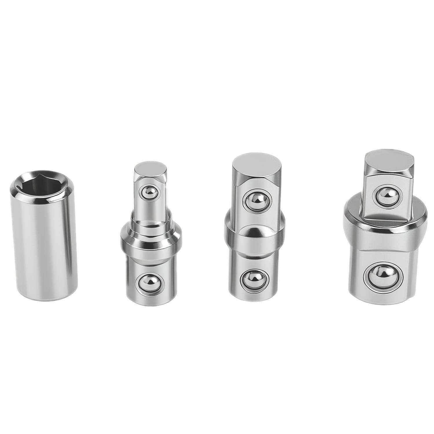 TEMU 4pcs Socket Adapter Set, Extension Wrench Adapter, Ratchet Wrench Socket Adapter, 1/4", 3/8", 1/2" Drive Size Converter-with Ended Heads, Suitable For Power Drill Bits And Wrenches