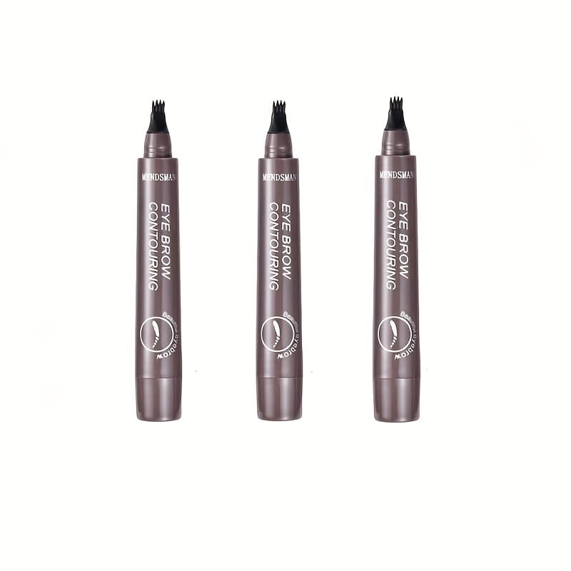 TEMU 3-pack 4 Pronged Eyebrow Pencil Waterproof, Sweat Proof, Non Smudging, Claw Eyebrow Pencil With Distinct , Liquid Eyebrow Pencil