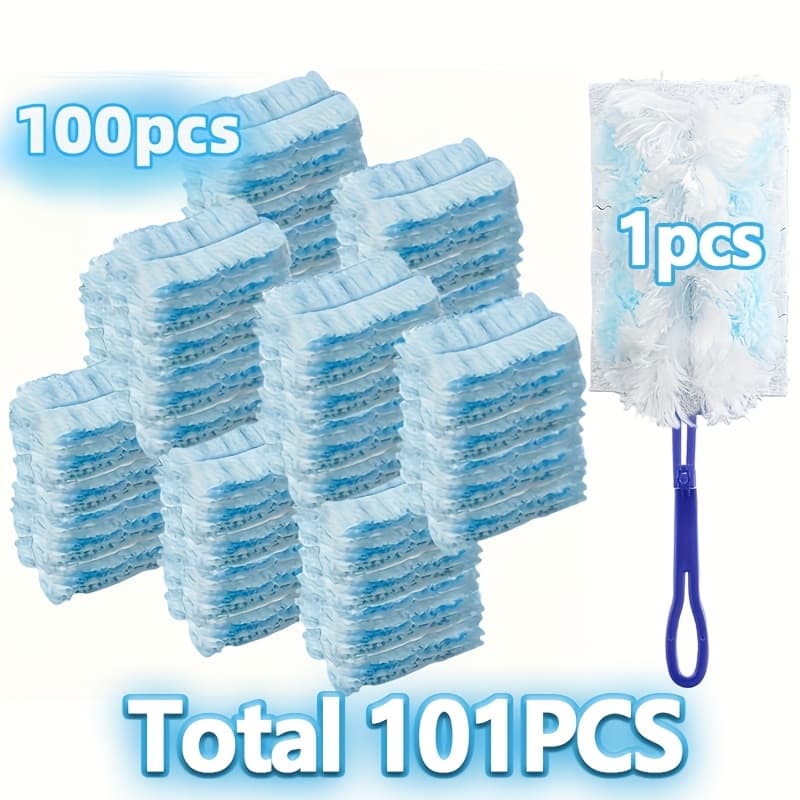 TEMU A Set Of 101 Disposable Dusters For Of Electronics, Furniture, Blinds, And Ceiling Fans. This Handle-free Cleaning Includes A With A Retractable Pole, Suitable For , Vehicles, And Ceilings