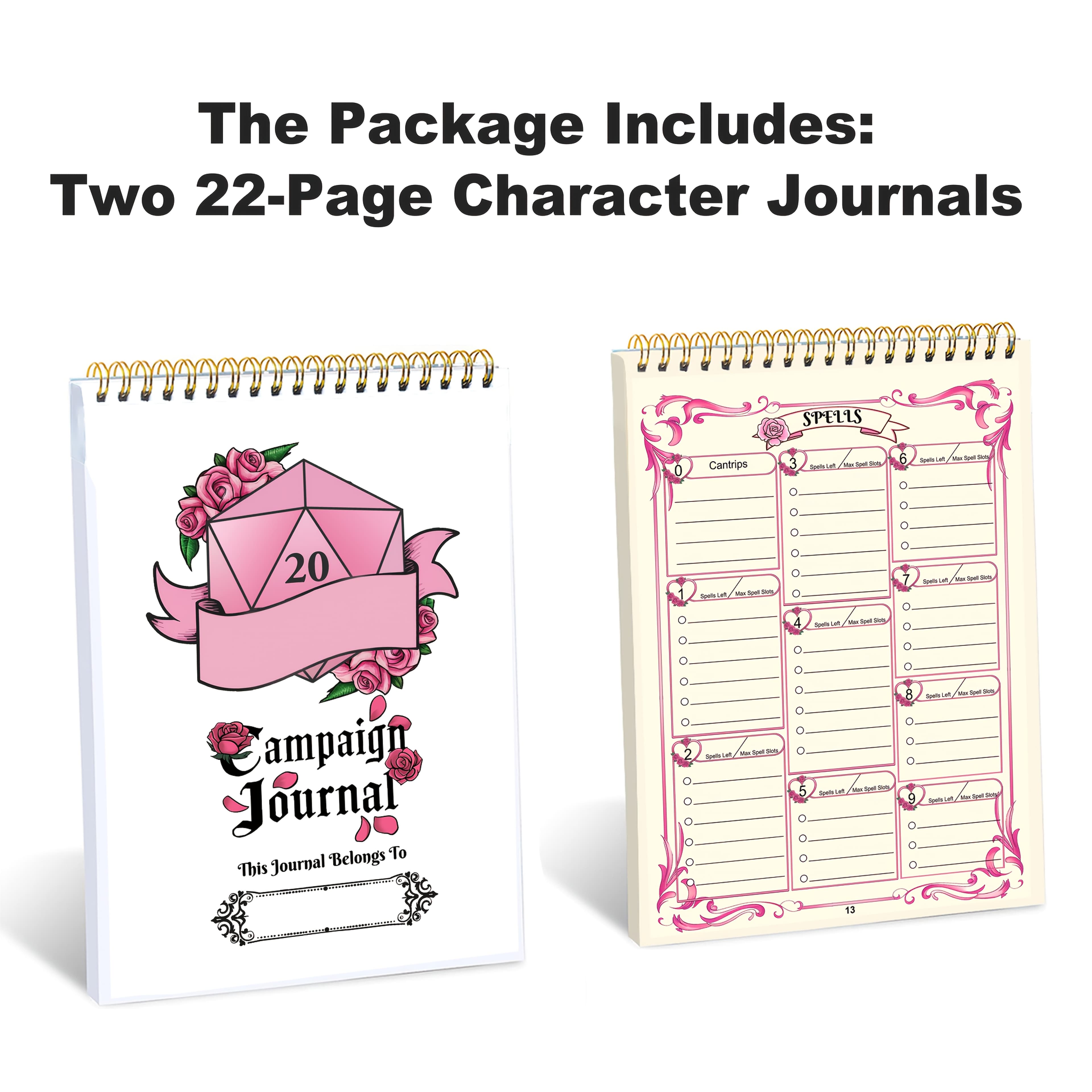 TEMU Character Sheets With Floral Designs, Spell Tracking, And Npc Logs For Tabletop Rpgs, A5 Size - Consisting Of -page Booklets