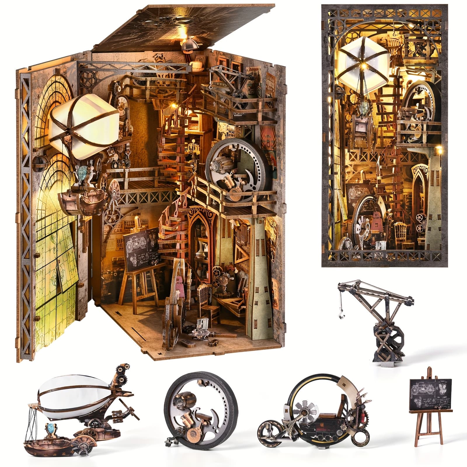 TEMU 1 Diy Corner Model Kit, Diy Dollhouse Corner Bookshelf Insert Decoration , 3d Wooden Puzzle, Best Gift For Halloween, Thanksgiving, Christmas And Birthday