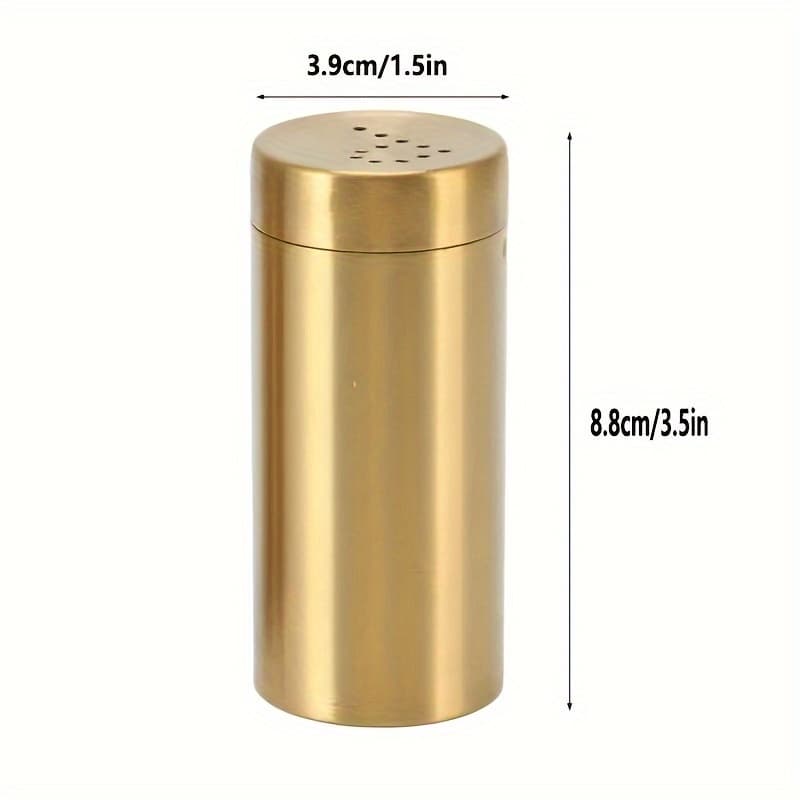 TEMU 2pcs Stainless Steel Salt Shakers Salt Pepper Screw Open Top Seasoning Shaker Bottle Golden Spice Jar Spice Dispenser Cooking Utensil Kitchen Supplies