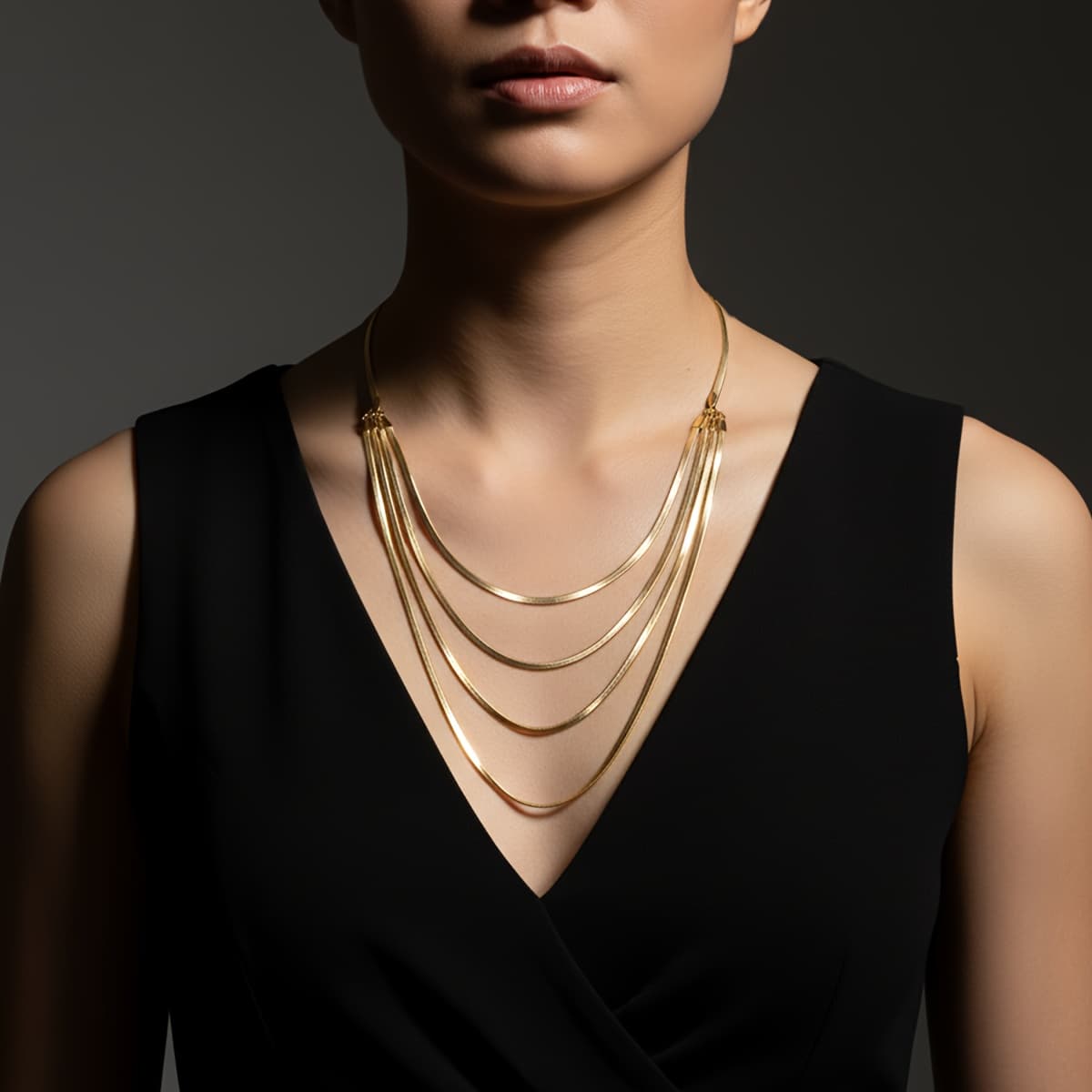 TEMU A Multi-layered, Uniquely Designed Elegant Chain Necklace, A Fashionable And Trendy Classic Minimalist Accessory, Perfect For Women. Ideal For Parties, Everyday Wear, And As A Gift For