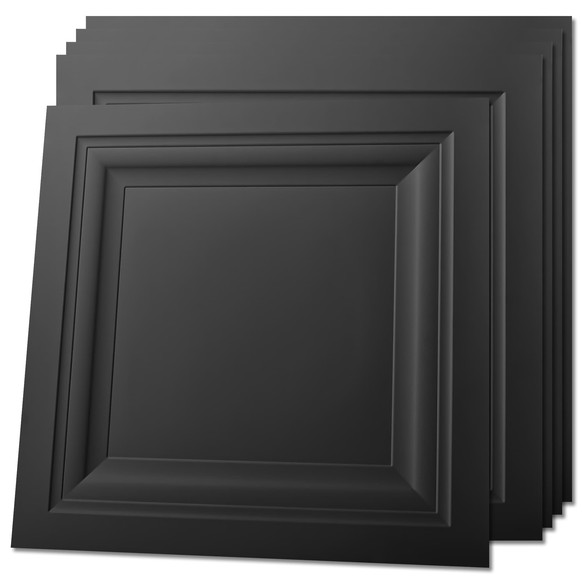 TEMU Art3d 12-pack Square Black Ceiling Tiles 24 Inches By 24 Inches, Covering 48 Per Case