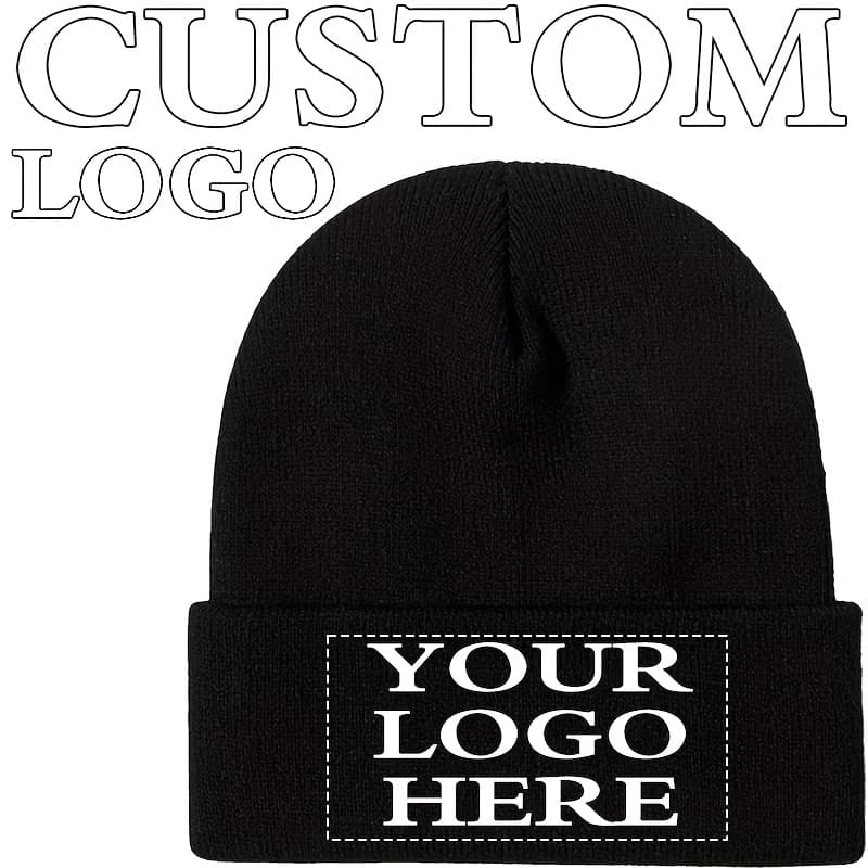 TEMU Customizable Text Winter Beanie Unisex, Warm Suitable For Outdoor Activities And Daily Wear, Without Battery