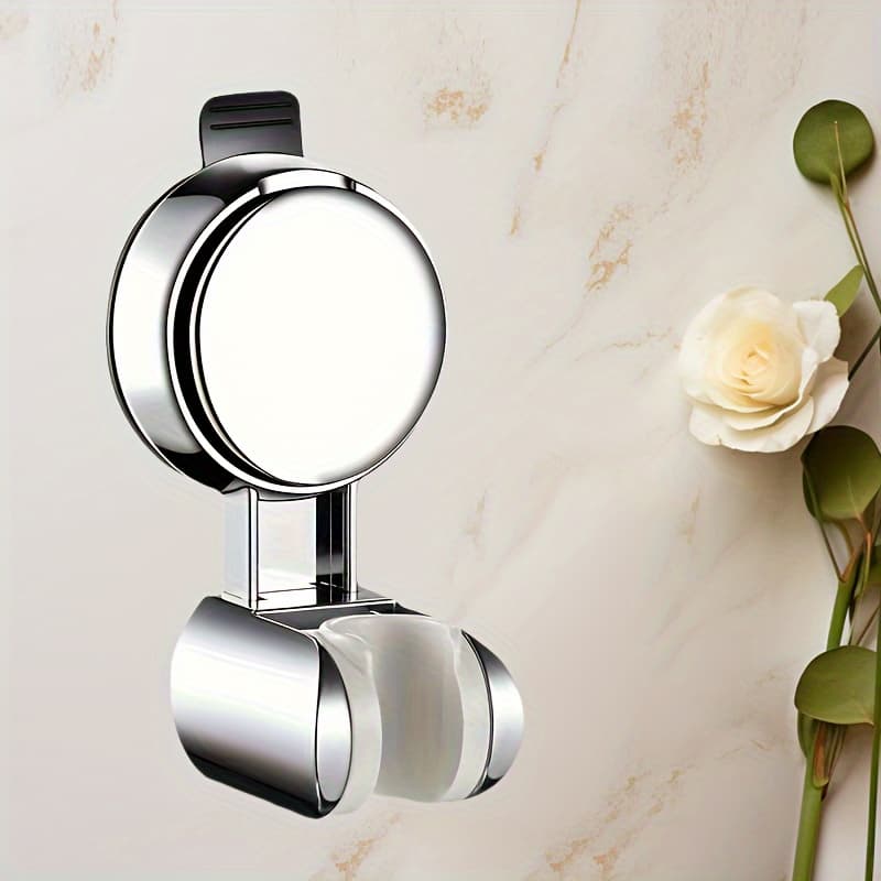 TEMU 1pc Suction Cup Holder For Showers, Adjustable Handheld Shower Mount, Wall-mounted Bracket, Reusable Bathroom Accessory