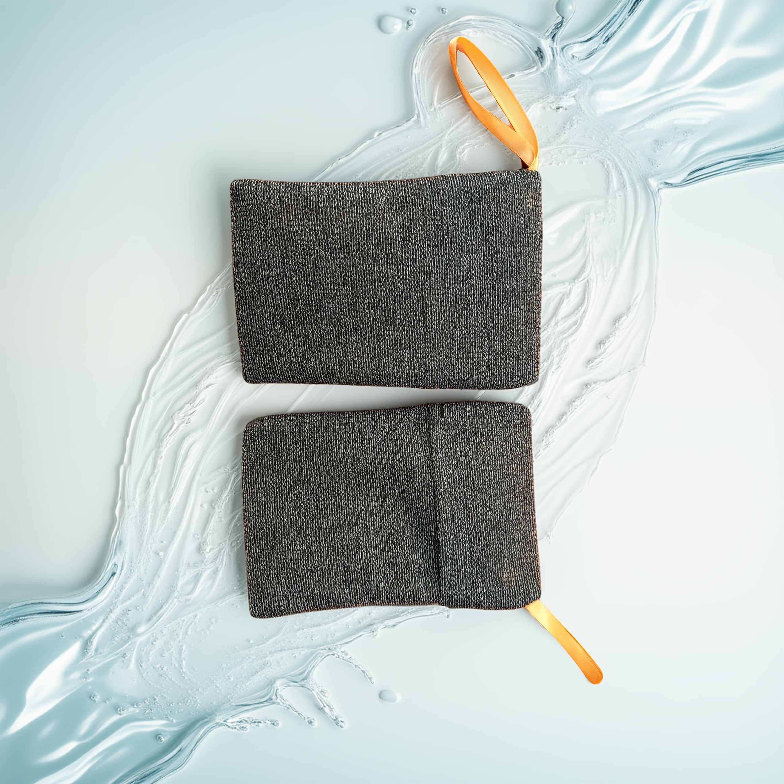 TEMU 2-pack Gray Mesh Soap Saver Bags, Unscented Exfoliating Soap Pouches For Shower And Bath, Reusable Foam Soap Bag Accessories