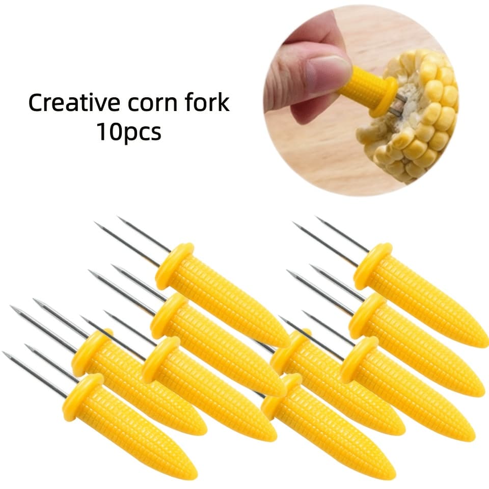 TEMU 10pcs Stainless Steel Corn Holders - Set Of 10 - Perfect For Bbqs And Picnics