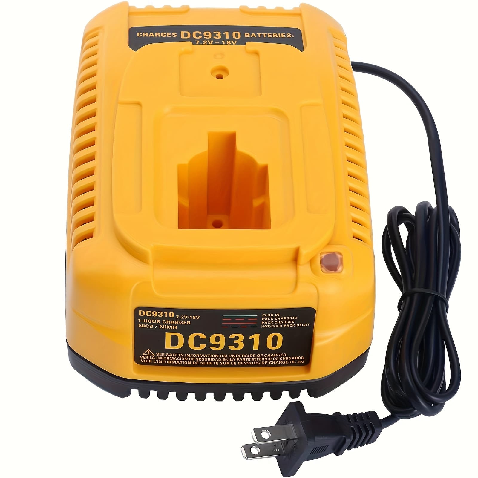 TEMU Dc9310 18v Charger Replacement For 18v Xrp Battery Charger Dw9116 For 7.2v 9.6v 12v 14.4v 18v Xrp Nicd/nimh Battery Dc9098 Dc9096 Dc9091 De9057 Dw9072 Dw9116(not For Any Li-)