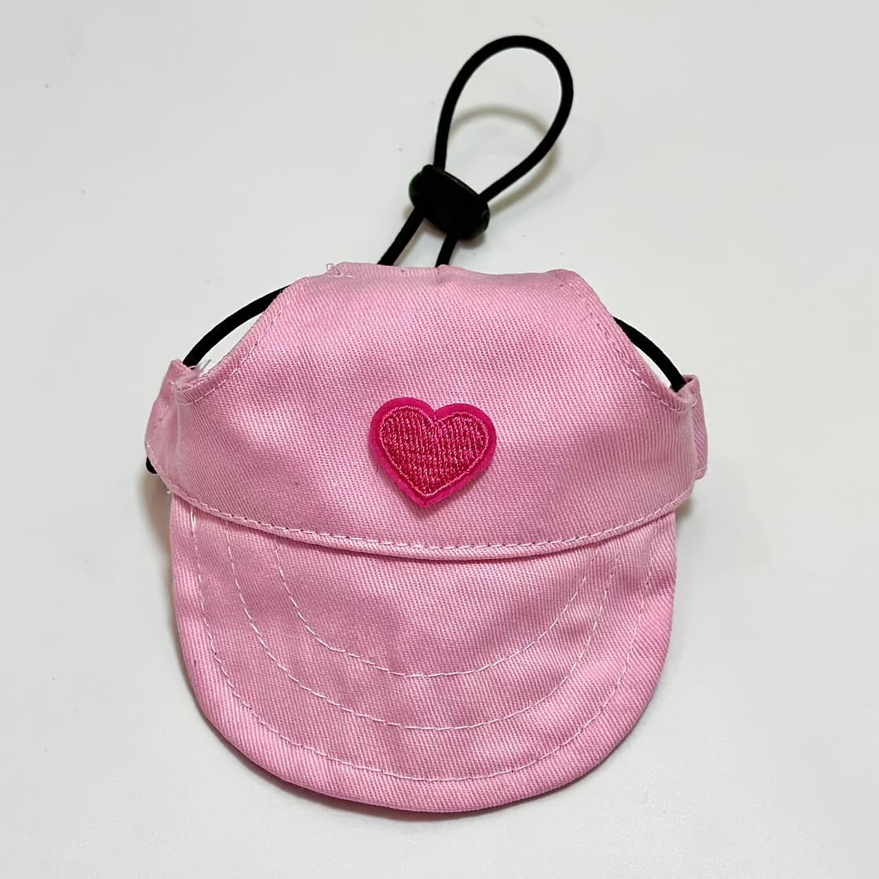 TEMU Duckbill With Heart Pattern, Adjustable Drawstring Baseball For Golden Retriever, Corgi, Teddy, Small, Medium, And Large Dogs, With Ear Holes For Sun Protection