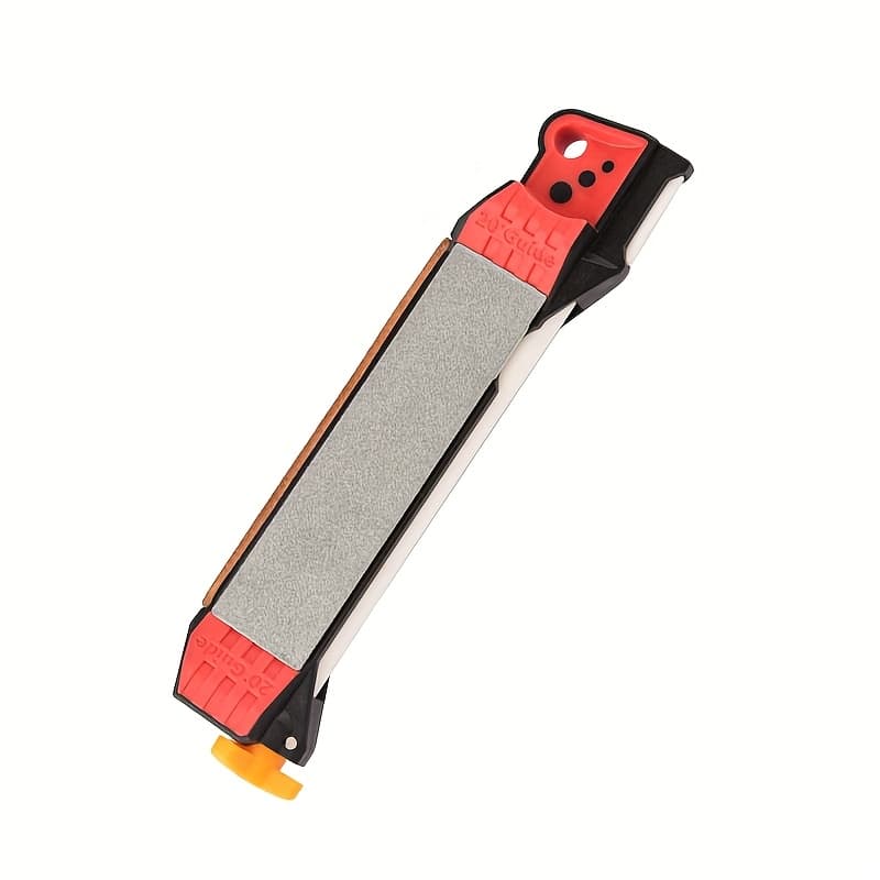 TEMU Red And Yellow Emery Whetstone, Portable Multi-functional Household Knife Sharpener, Kitchen Knife Outdoor Camping Portable Sharpening Stick, Quick Sharpener