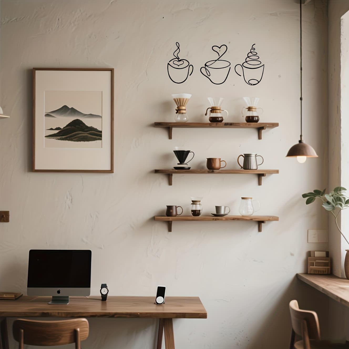TEMU 3pcs Coffee-themed Metal Wall Art - Minimalist Cup & Latte Art Decor, Frameless Indoor/outdoor Hanging Decoration For Home, Cafe, Restaurant, Milk - , , Cafe Decor, Modern Decor, Durable Decor