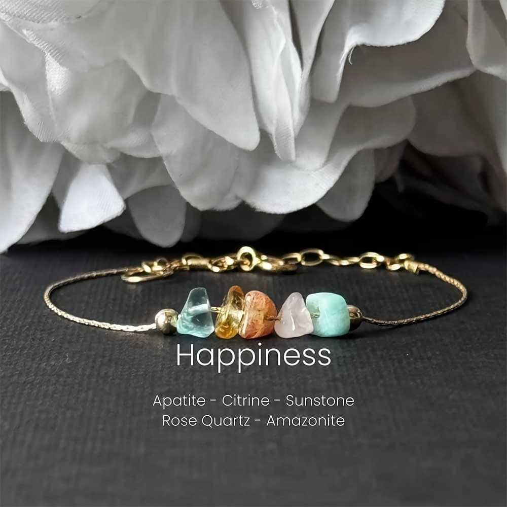 TEMU Happiness Bracelet Natural Crystal Bracelet Symbolizes And (natural Materials Have Color Differences And , Not Quality Issues)