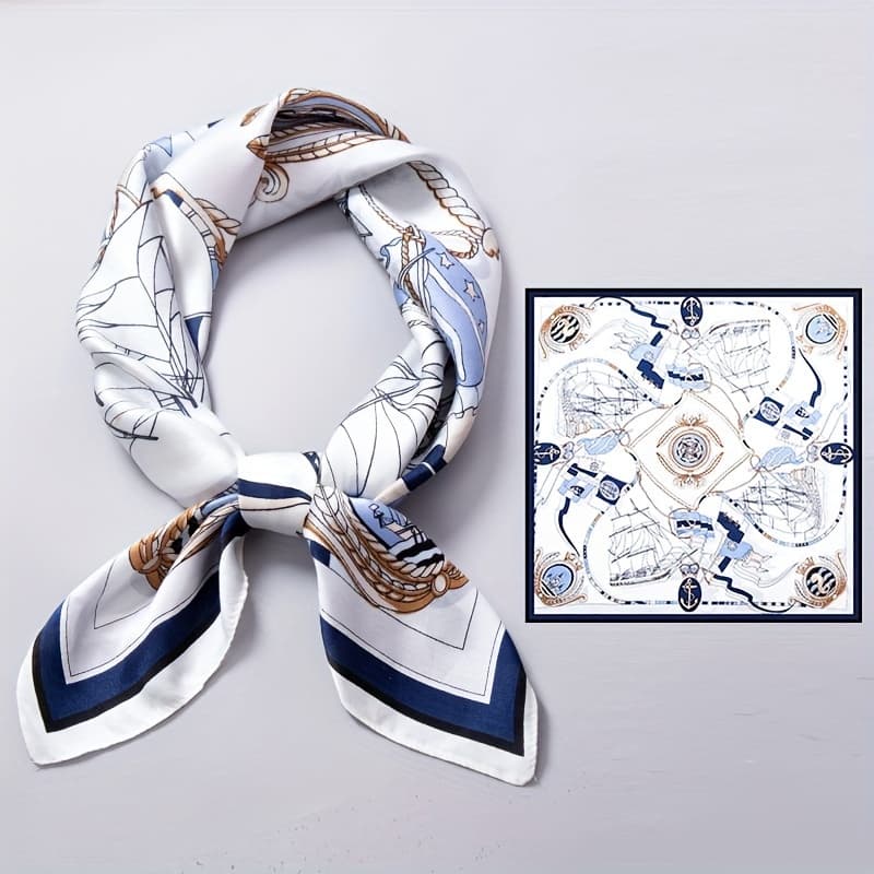 TEMU A White Sailboat Women' Scarf Suitable For Dating