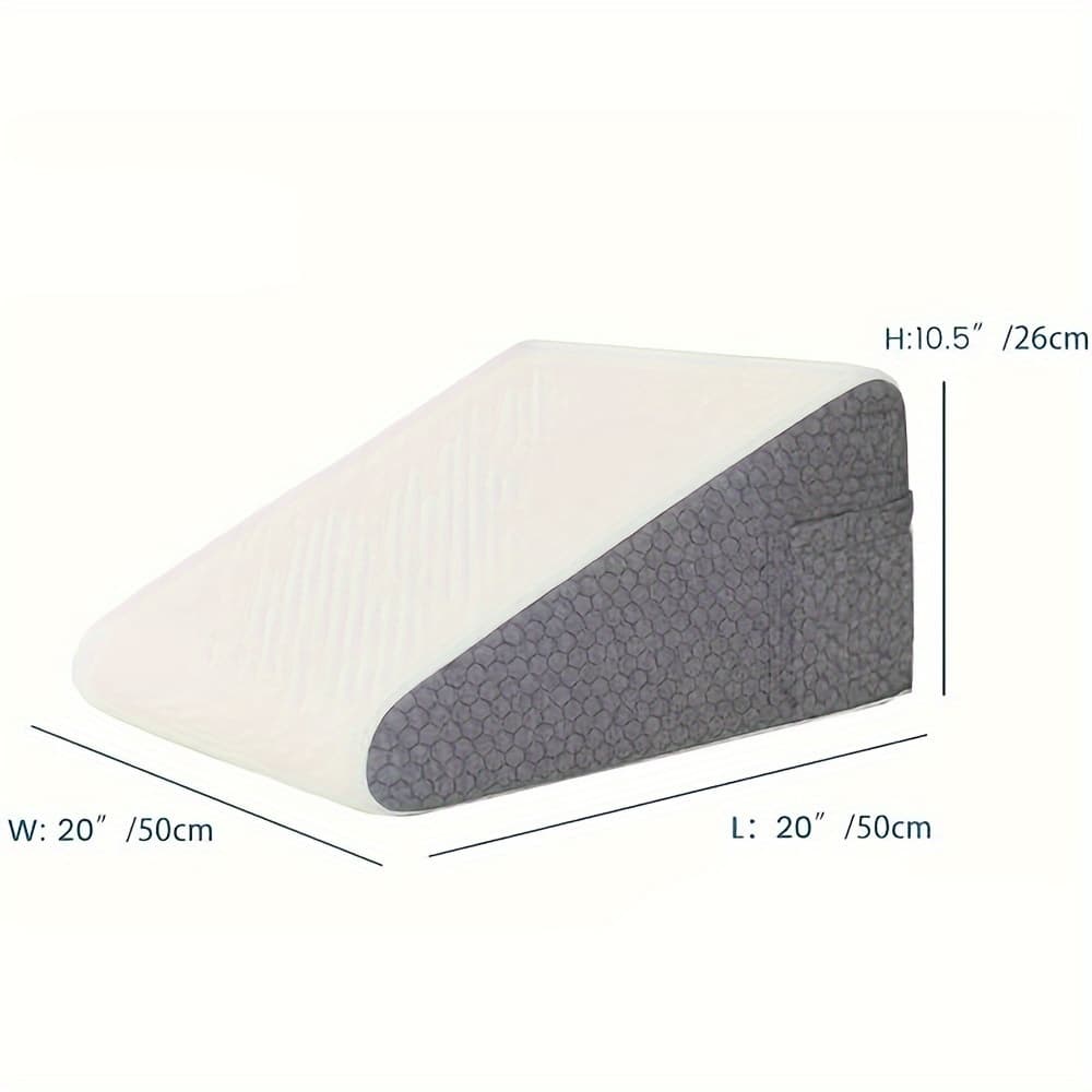 TEMU 1pc Wedge Pillow With Foam Top For Sleeping, Reading And Rest, Elevated Support Bed Pillow For Legs And Back Support With Washable Cover