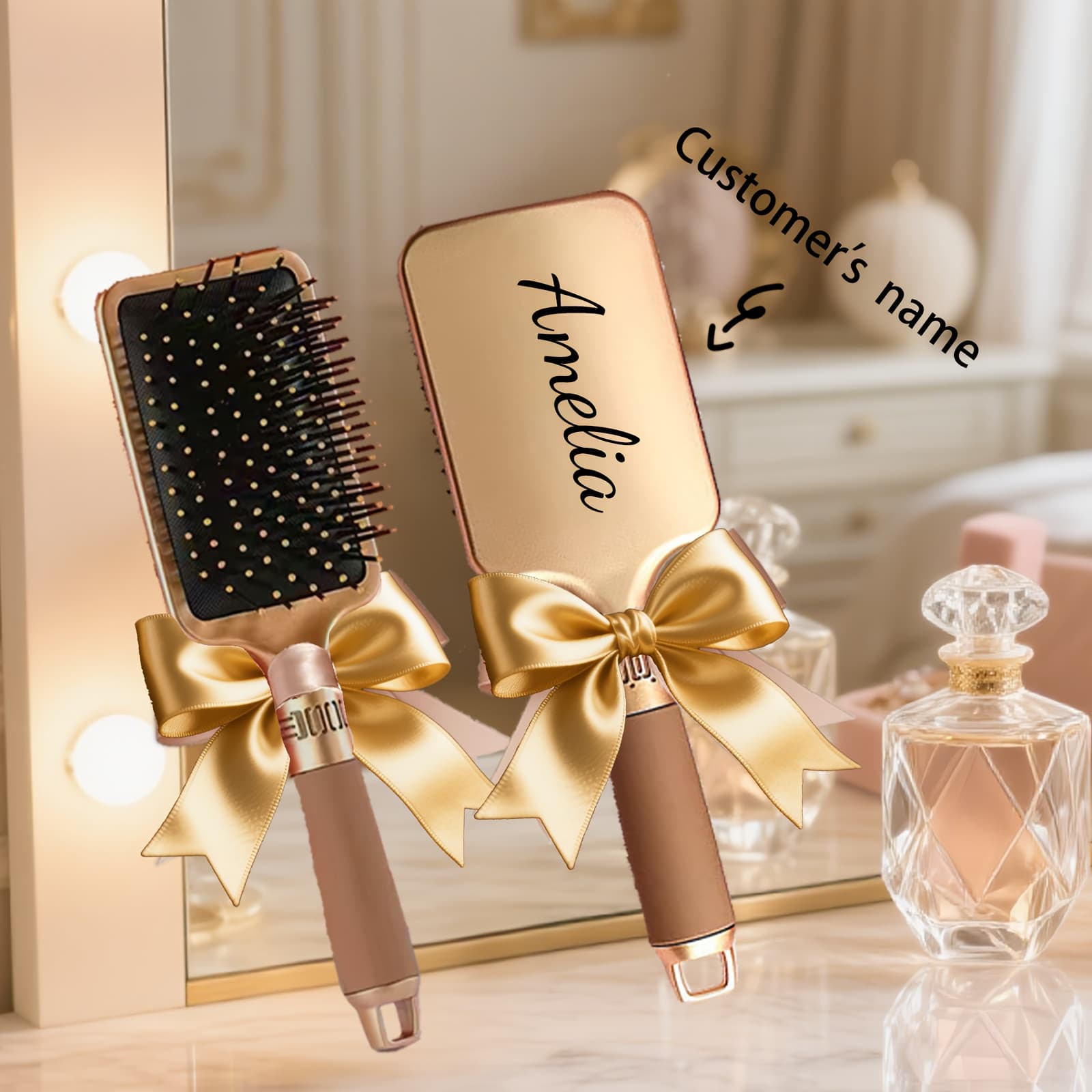 TEMU [customization] Personalized Name Air Cushion Comb/airbag Comb/head Massage Comb//employee Souvenir/souvenir/engraved Comb/elegant Cushion Comb