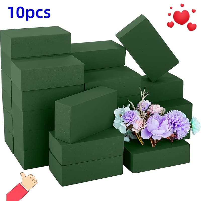 TEMU 10pcs Large Square Flower Mud, Which Cut Into Size By Itself, Is Suitable For Flower Arrangement And Flower Decoration, Wedding Decoration, And Party Layout