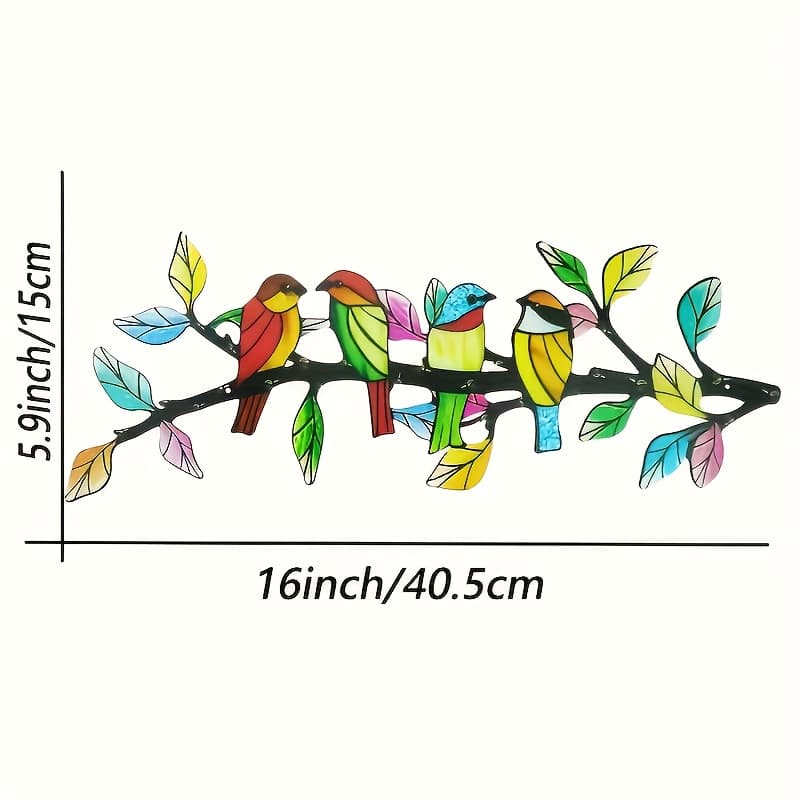 TEMU 1pc Unique Metal Wall Art - Vibrant Colorful Design For Garden, Patio, Living Room Decor - No Power Needed, Easy To Hang, Outdoor Decor