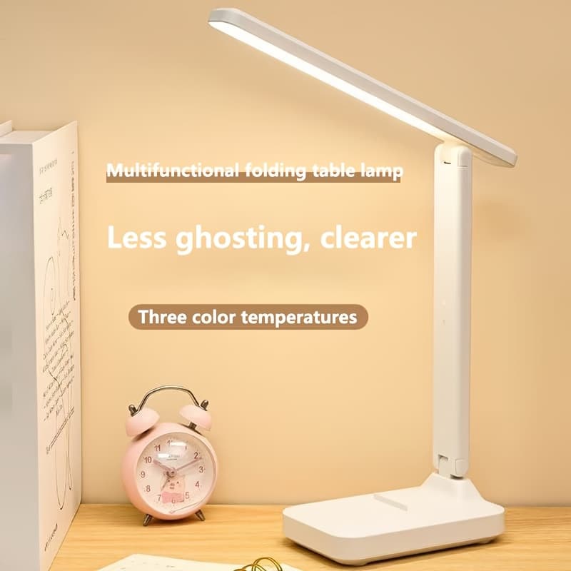 TEMU High Brightness Led Desk Lamp, Temperature Control, Touch Control, Foldable Design, And Usb Charging - Adjustable Arm, Suitable For Reading, Office, And Bedroom Use | Home Office Desk Lamp