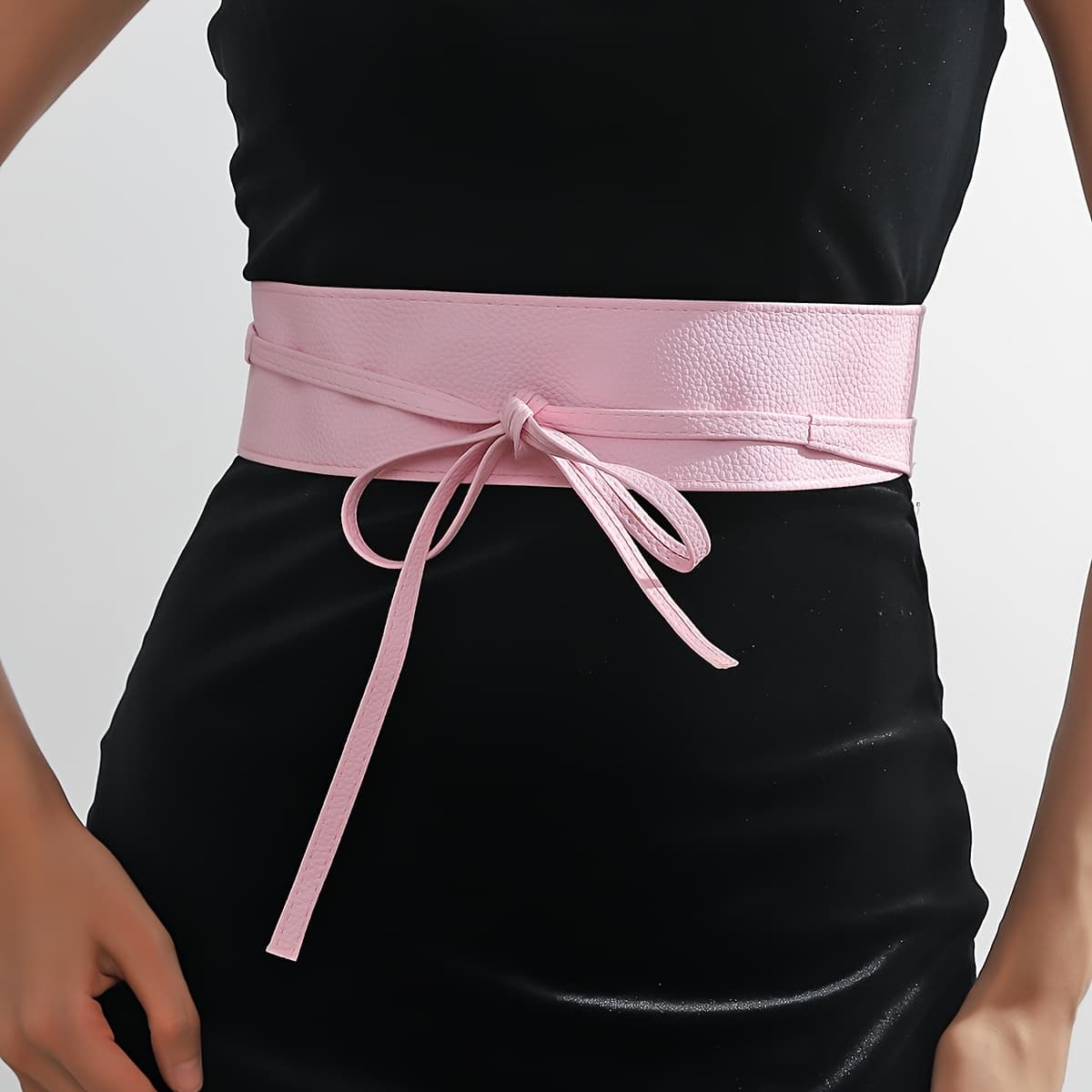 TEMU Single-layer Wide Thin Stripe Belt