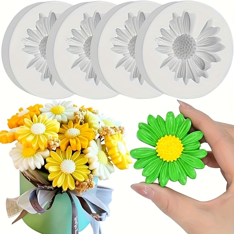 TEMU Four-piece And Aromatherapy Silicone Mold Set, Suitable For Diy Making, Air Fresheners, Etc.