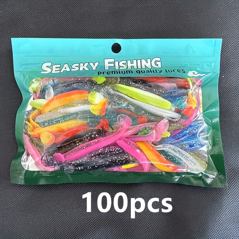 TEMU 50-100pcs Set, 5.5cm Realistic Fake Fish, Tail Bait Anti-true Fixture Fishing Gear, Pvc Fishing Fake Bait, Suitable For Sea Fishing And Freshwater, , , Yellow Croaker, Rudder Fish