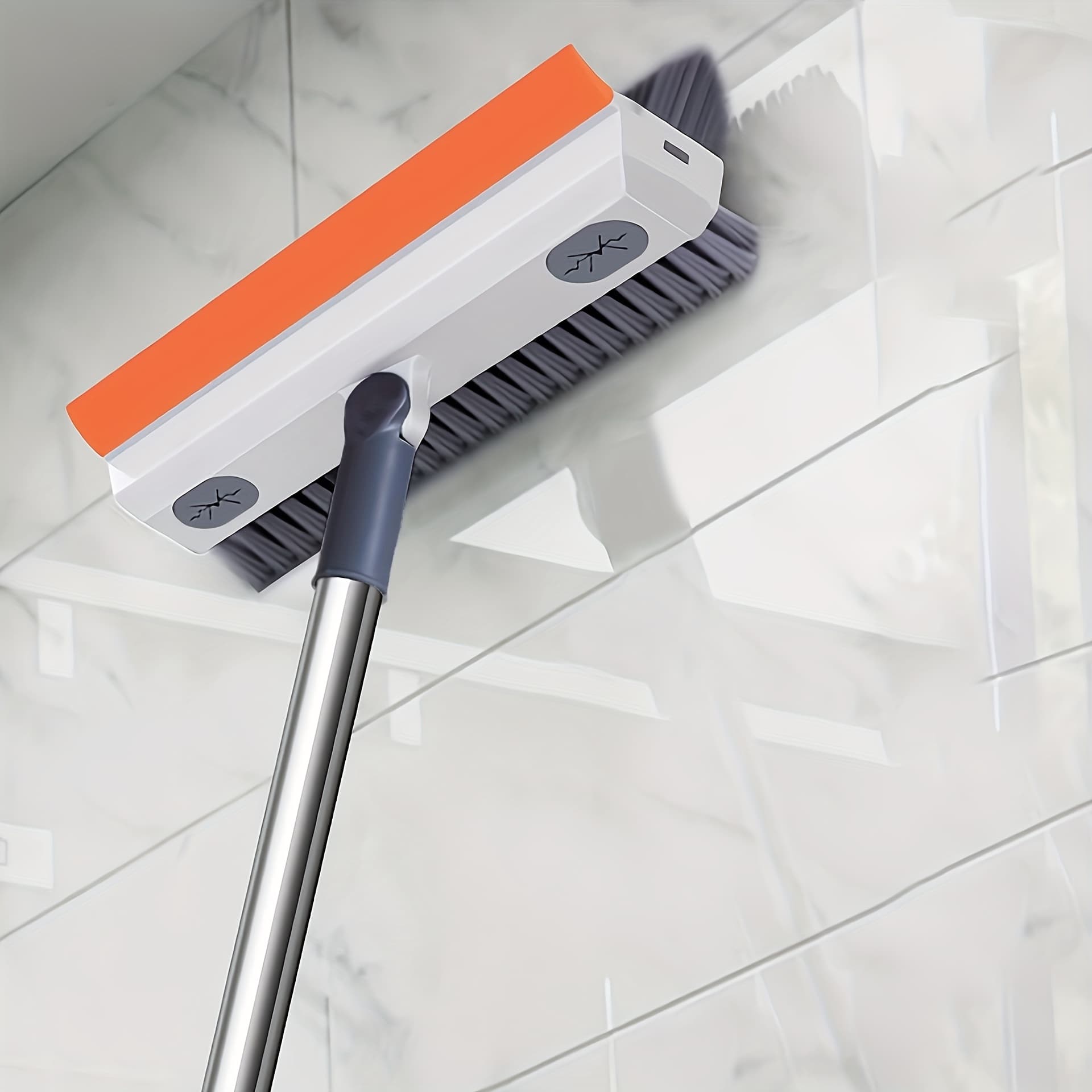 TEMU 1pc Retractable Tile And Bathroom Scrub Brush, Comfortable To Clean, With Built-in Liquid Dispenser, Ideal For Living Rooms, Restrooms, Kitchens, Walls, And Floors