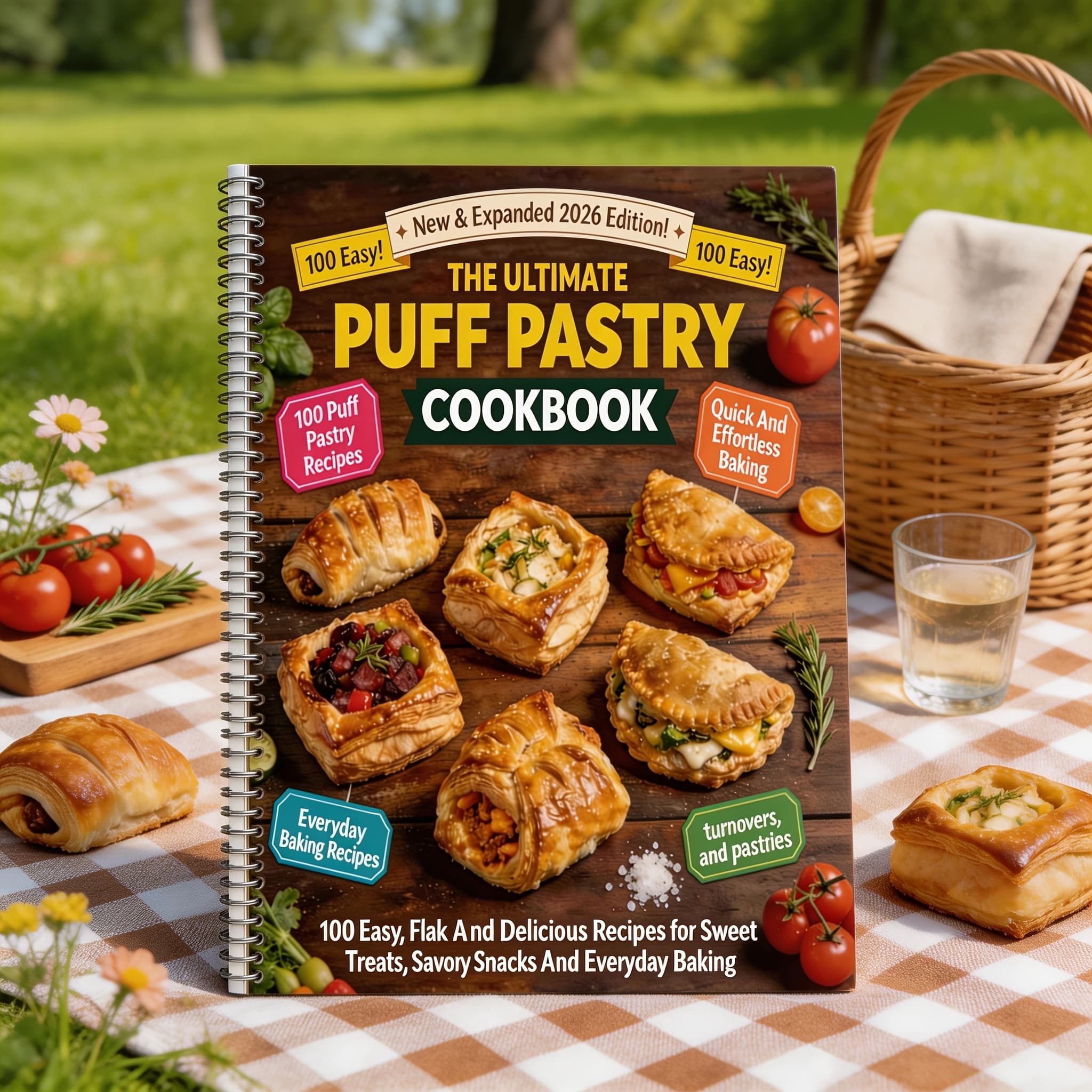 TEMU The Ultimate Puff Pastry Cookbook 2026:: 100 Easy, Flaky And Delicious Recipes | Sweet Treats, Savory Snacks And Quick Everyday Baking With Puff Pastry(spiral Binding)