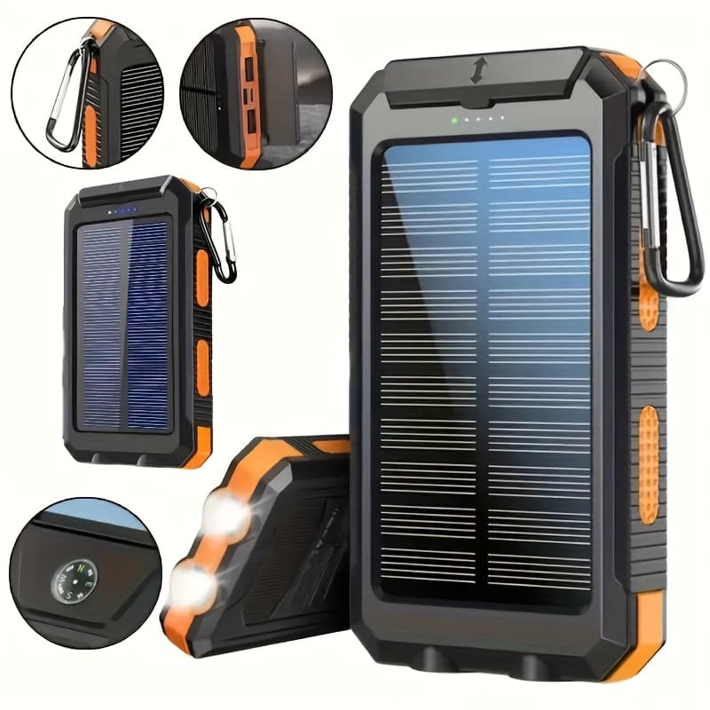 TEMU -solar-charger 38800mah Usb C & Qc3.0 Fast Charging, Dual Usb Port, Portable Power Bank With Led Flashlight For All Cell Phones & Electronic Devices, Outdoor Camping Travel