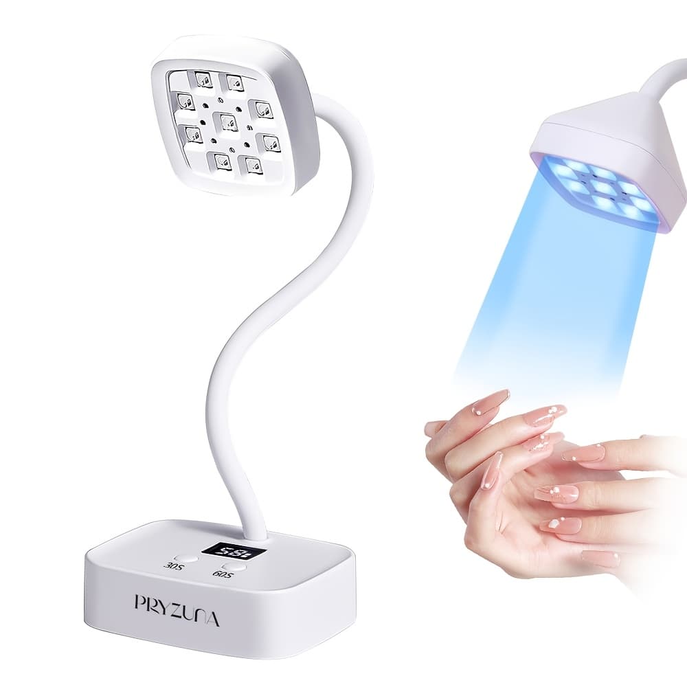 TEMU Blue Light Rechargeable Desktop Nail Lamp With Smart Sensor, 360° Adjustable & Portable, Includes 30s/60s Timer, Suitable For All Gel Nails – Salon And Home Use