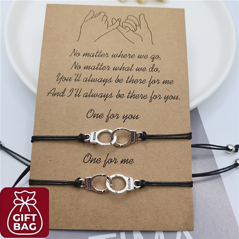 TEMU Friendship Bracelet(with Gift Bag), Best Friend Gift, Friendship Bracelet Set, Wish Bracelet Unisex, Suitable For Men And Women.