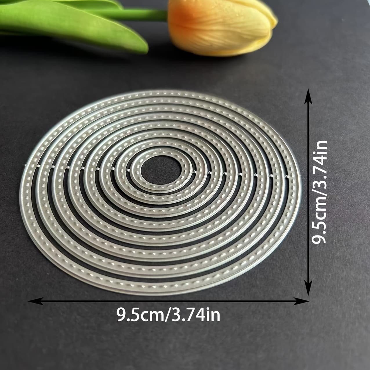 TEMU Diy Metal Die-cutting, Circular Template Diy Card Cutting Mold Cutting For Diy Embossed Card Making Circular Cushion Decorative Paper Mold