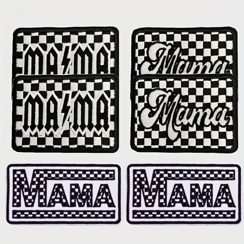 TEMU 6pcs Iron-on Embroidery Patches, "mama" Set, Suitable For Decorating Clothes, Hats, Shoes, Bags And Other Items.