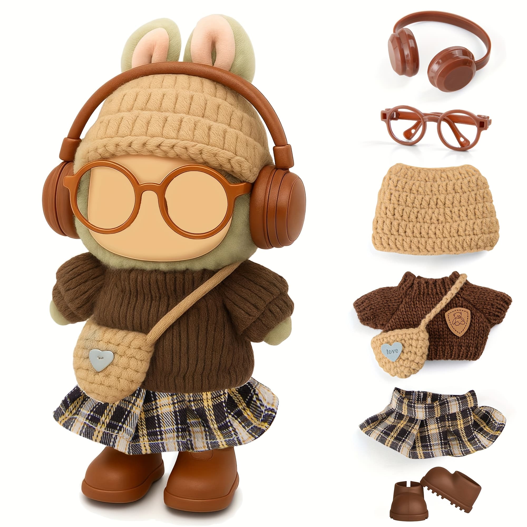 TEMU 3 Of Clothing And Additions For 6-7 Inch For Labubu Dolls (dolls Not Included), Perfect For Halloween Or Birthday Gifts For Aged 3 And Up