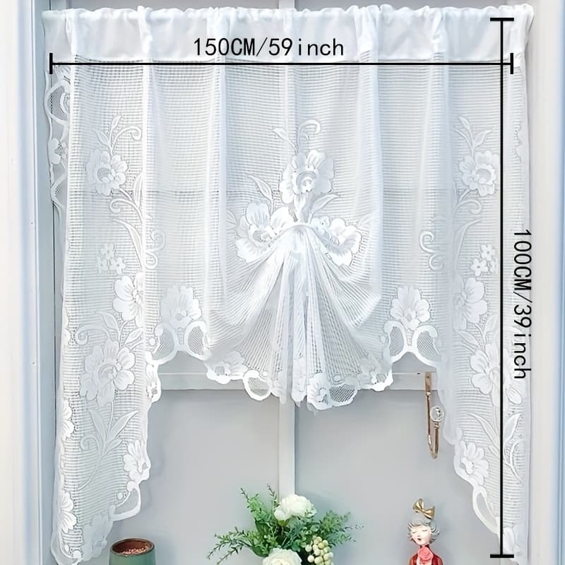 TEMU 1pc 3 For Wealth And Lace Rod -up Curtain