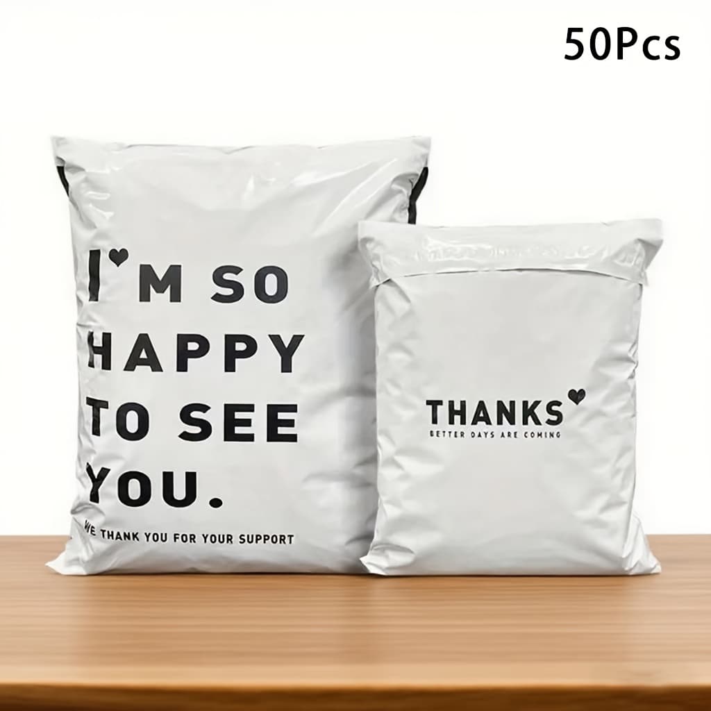 TEMU 50pcs Thank You Poly Mailer - Pe Material, And Tear-resistant Shipping Bags For Clothing, Strong Mailing Bags With , -proof Clothing Packaging Bags For Use