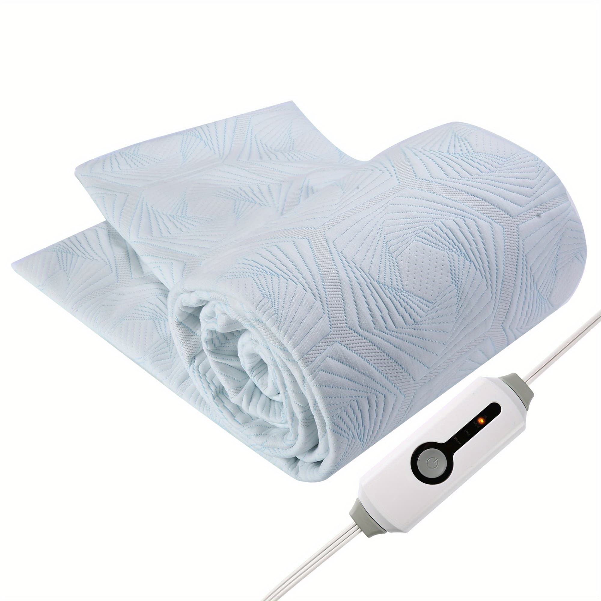 TEMU 1pc Heated Mattress Pad Electric Underblanket With Deep Pocket Heating Level Adjustable& Auto Off Protection Machine Washable Warm And Cozy All Night Long For A